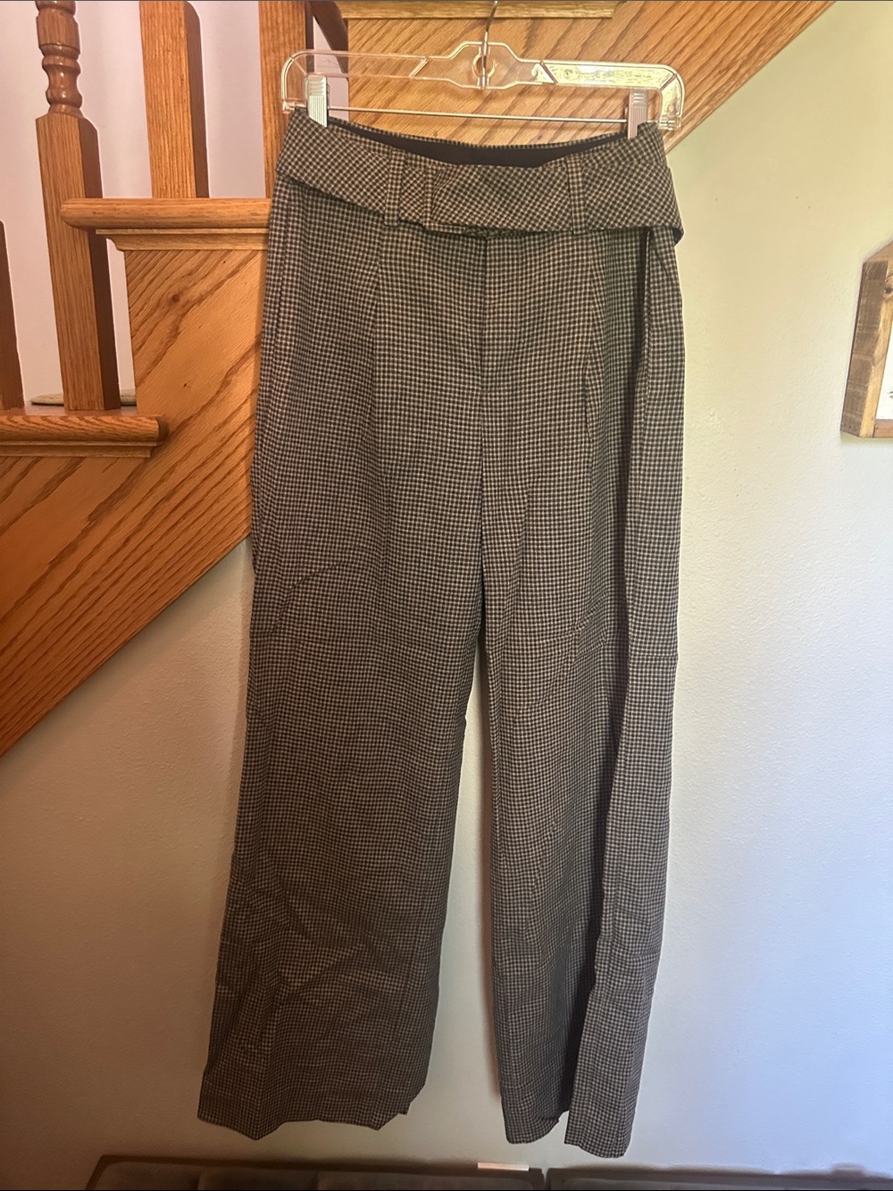 New! Banana Republic High-Waist Houndstooth Wide-Leg Pants